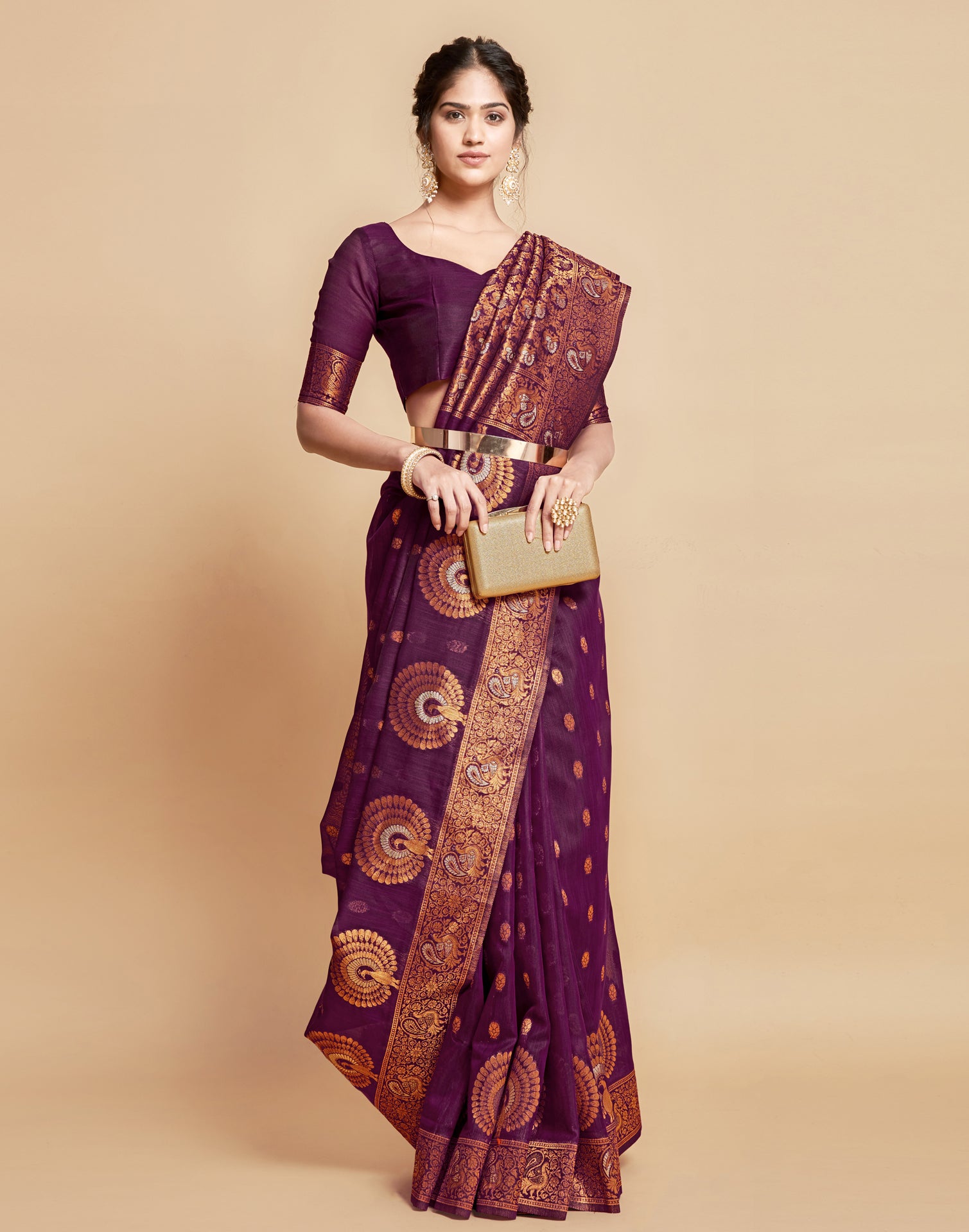 Wine Linen Saree | Leemboodi