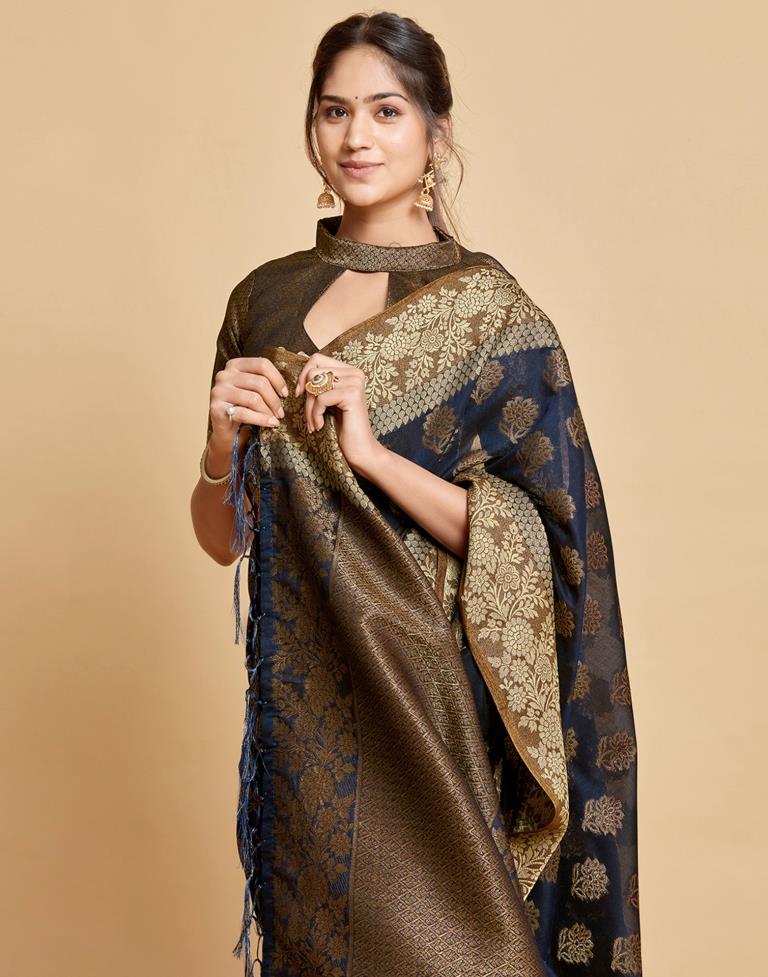 Blue Cotton Saree | Leemboodi