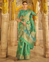 Turquoise Green Silk Saree | Leemboodi