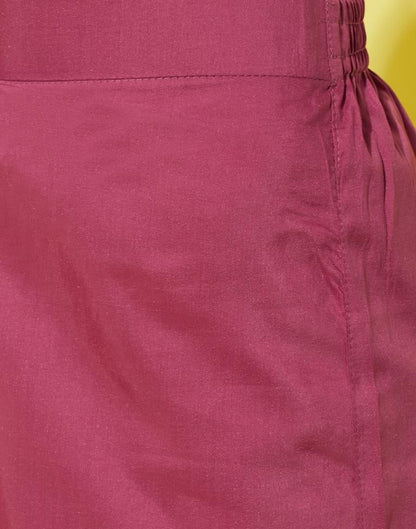 Dark Pink Kurti With Pant And Dupatta | Leemboodi