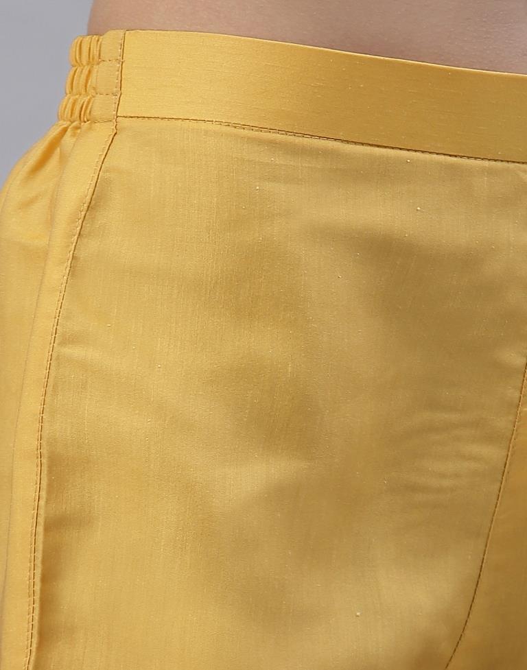 Yellow Kurti With Pant And Dupatta | Leemboodi