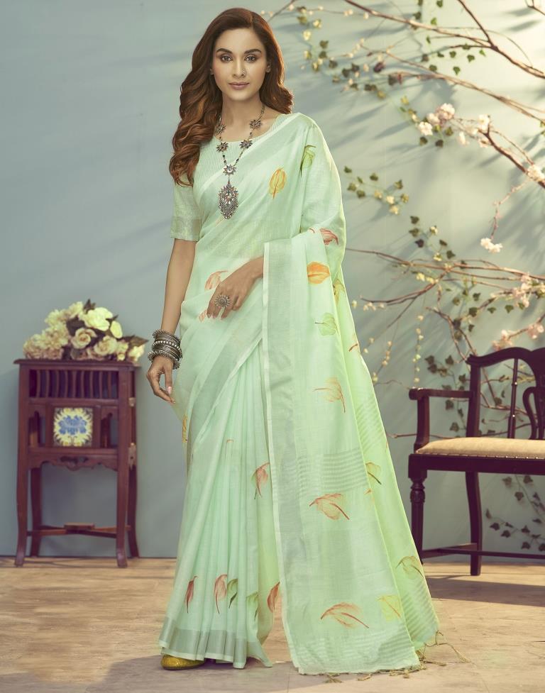 Buy online Women's Solid Sea Green Colored Saree With Blouse from ethnic  wear for Women by Stylee Lifestyle for ₹1789 at 60% off | 2024 Limeroad.com