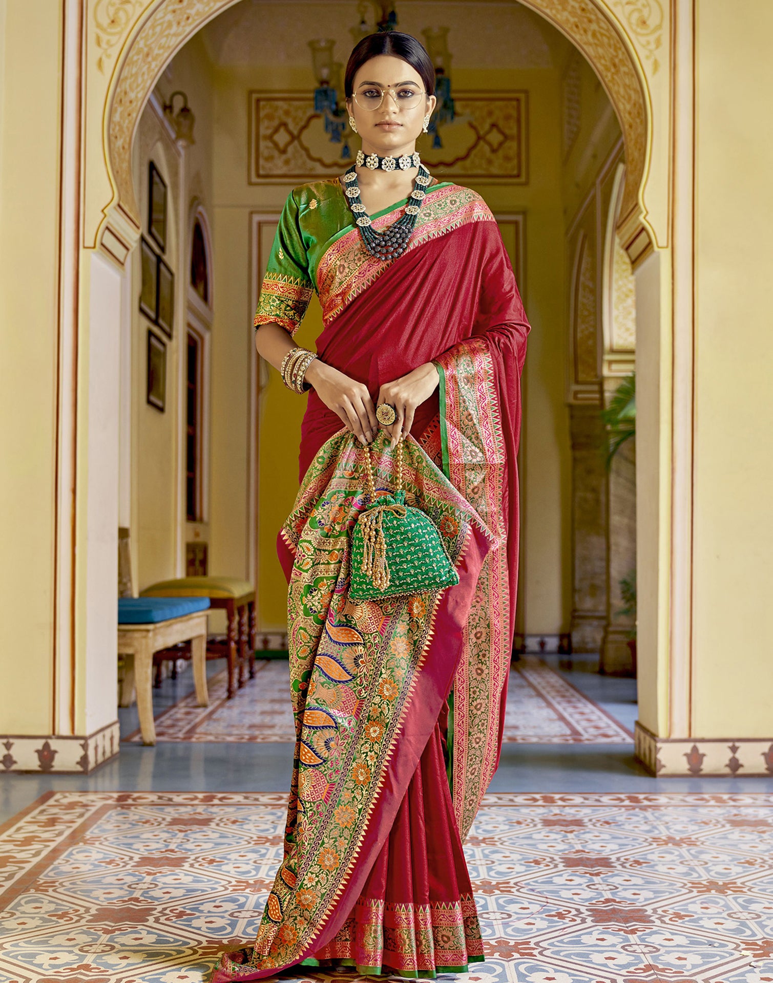 Marathi Traditional Paithani Saree Look