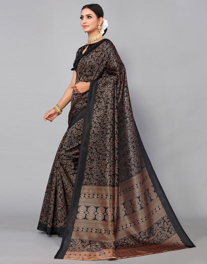 Black Silk Printed Saree | Leemboodi