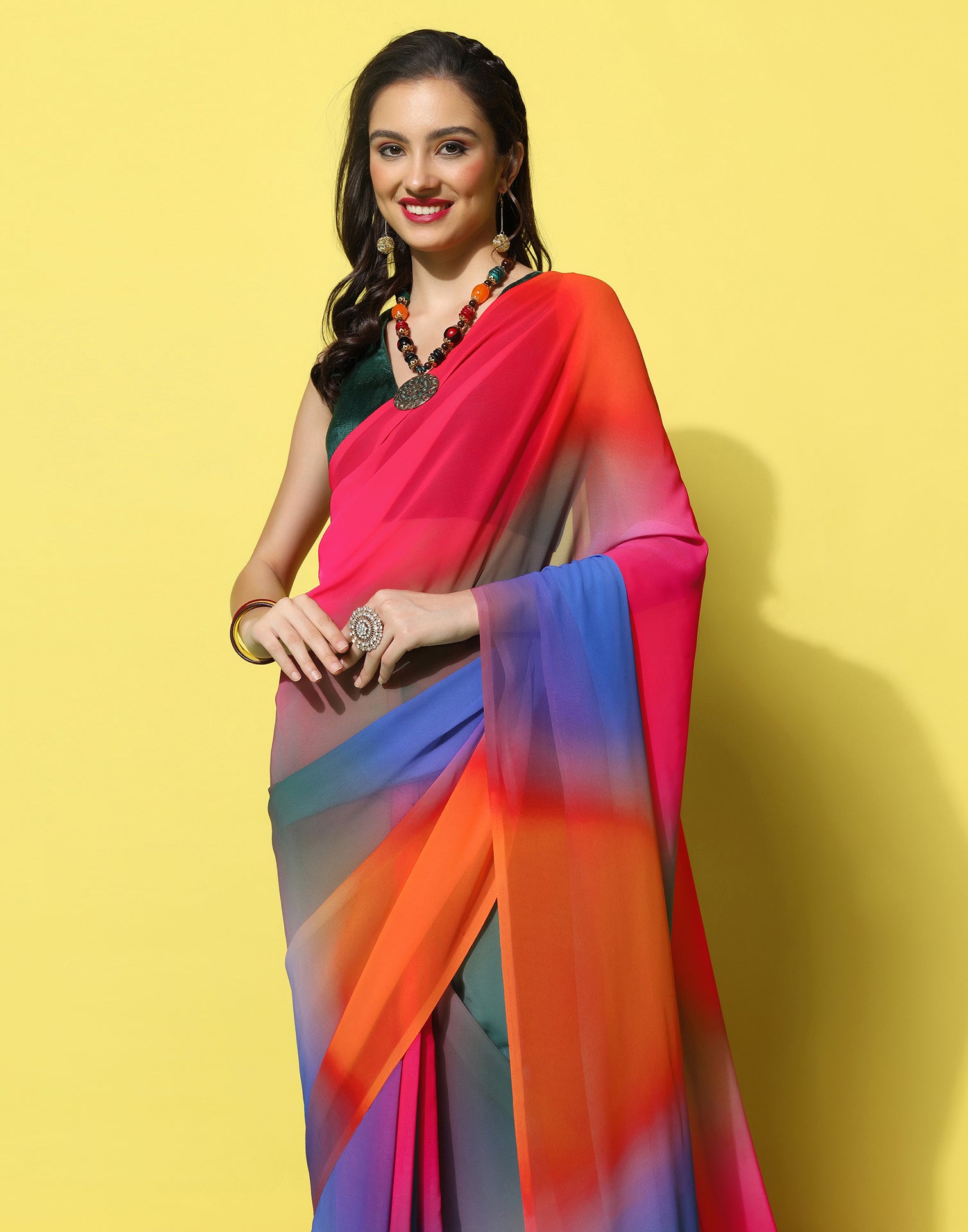 Multi Colour Silk Wedding Classic Saree