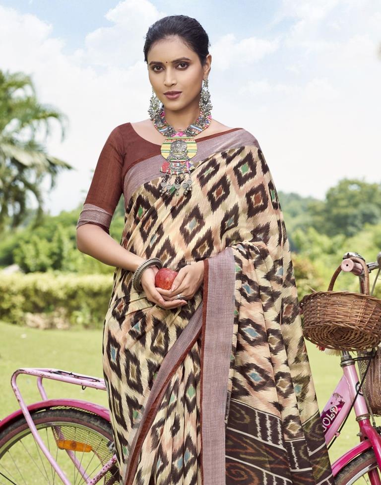 Beige Red Kerala Pure Cotton Sarees Get Extra 10% Discount on All Prep –  Dailybuyys