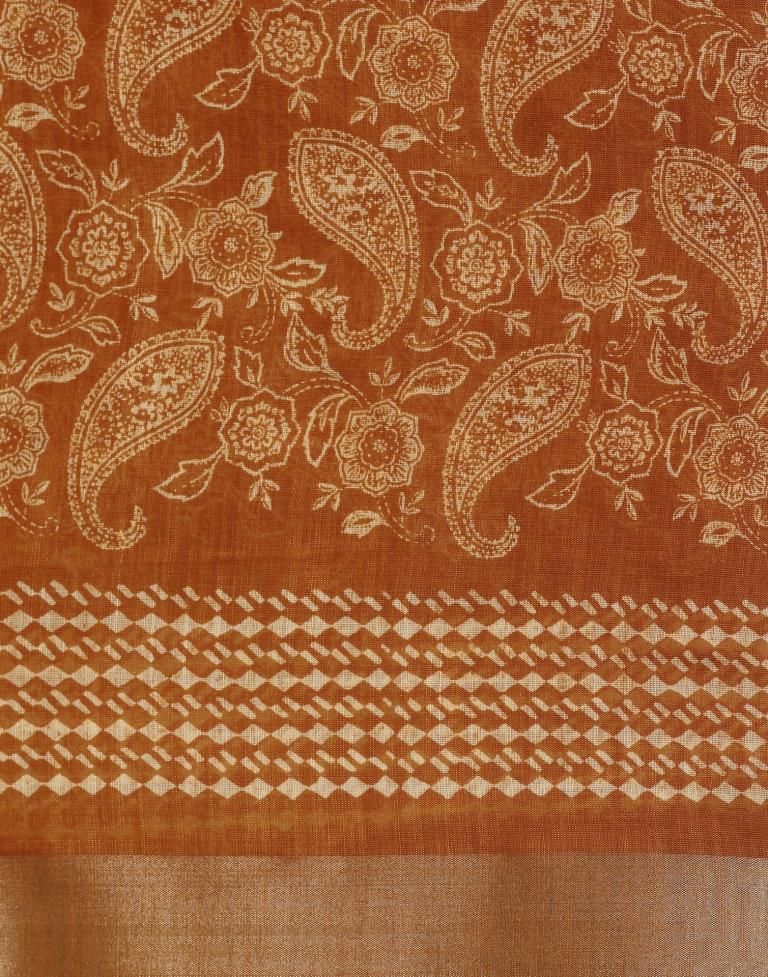 Orange  Cotton Saree | Leemboodi