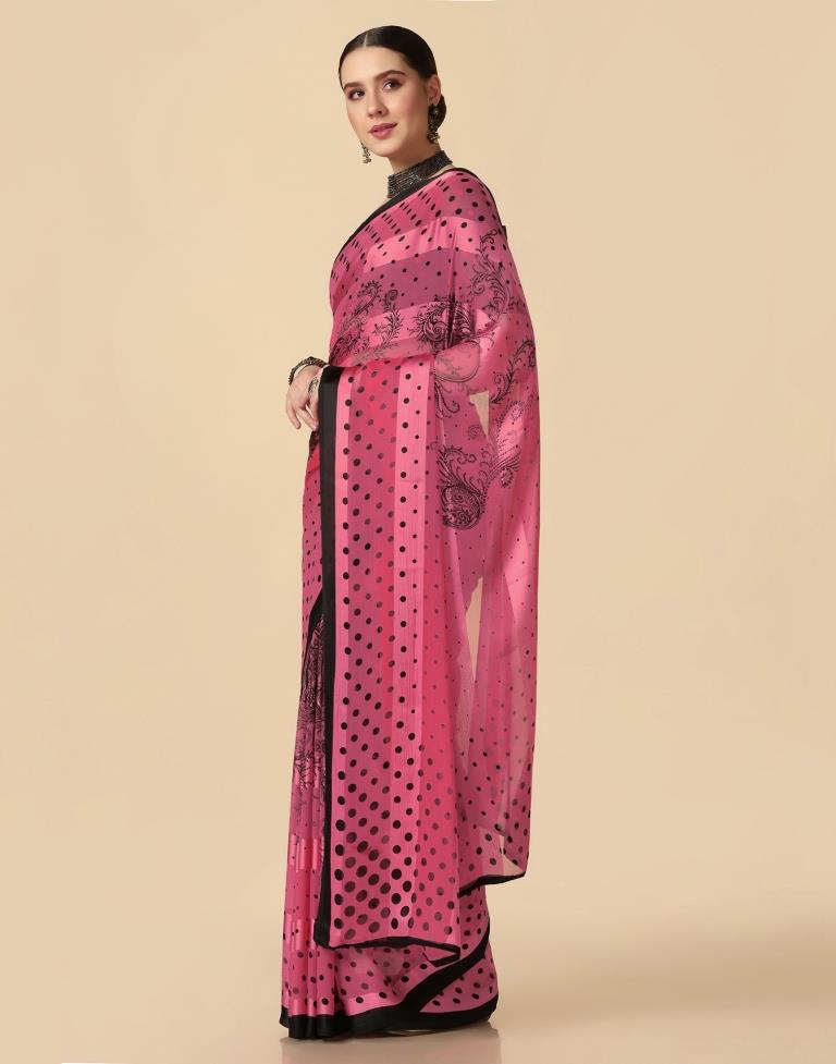 Pink Chiffon Saree | Leemboodi
