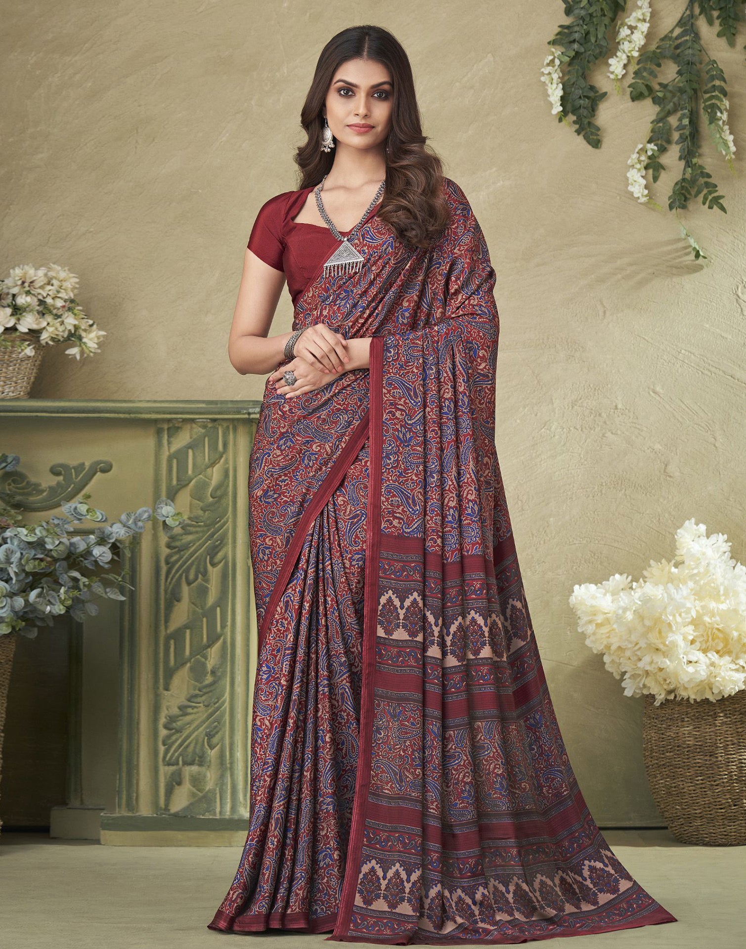 Wholesale Graphic Print Daily Wear Georgette Saree – Tradyl