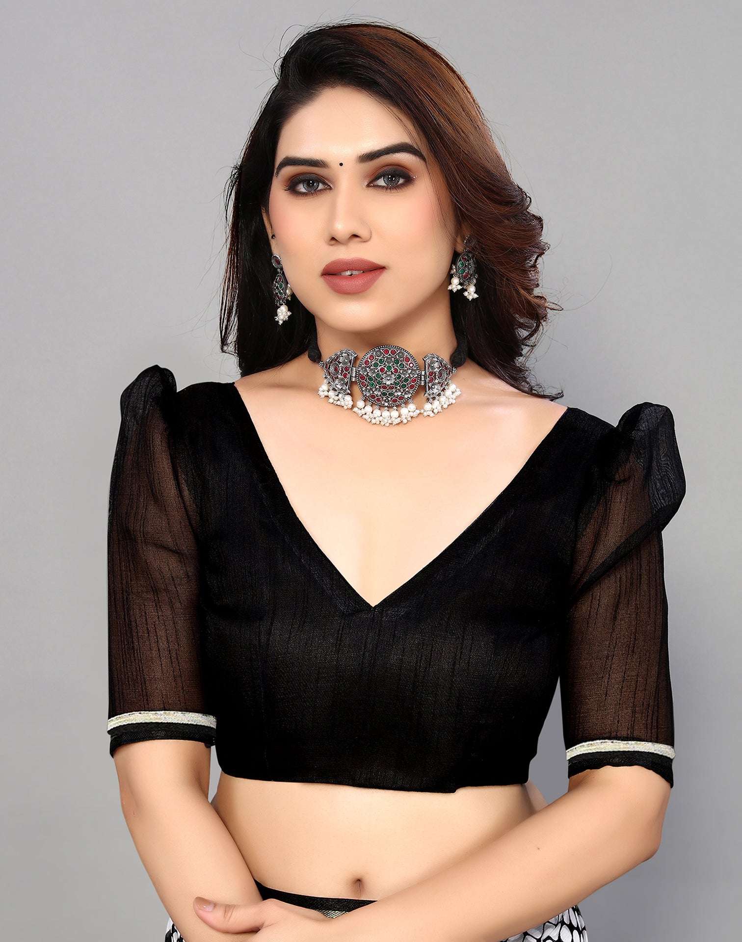 Buy Black Chiffon Sarees Online for Women in USA