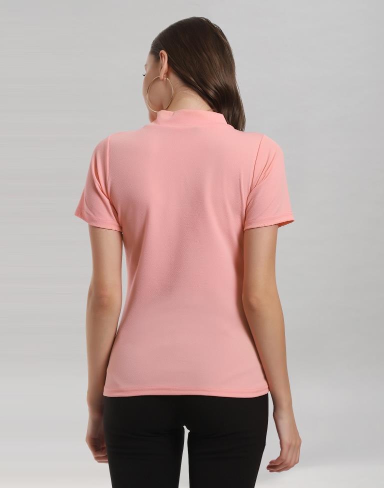 Peach Coloured Lycra Knitted Top | Leemboodi
