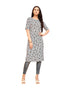 White Printed Crepe Kurti | Leemboodi