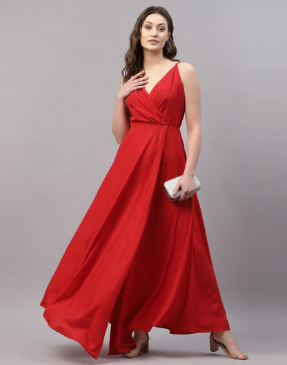Red Slit Dress | Leemboodi