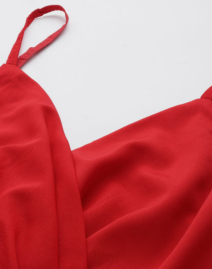 Red Slit Dress | Leemboodi