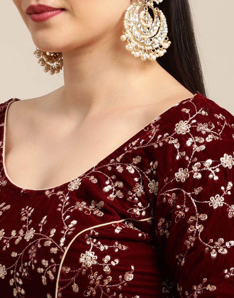 Velvet Saree Blouse - Buy Trendy Velvet Saree Blouse Online in India