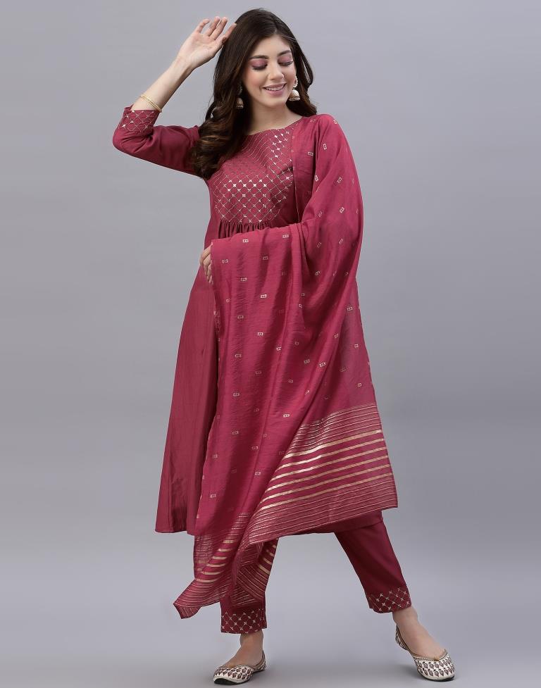 Pink Partywear Embroidery With Embellished Cotton Kurti Pant Set With  Dupatta, Kurti With Pants, कुरती पैंट सेट - Maia Nava, Bengaluru | ID:  2851808997697