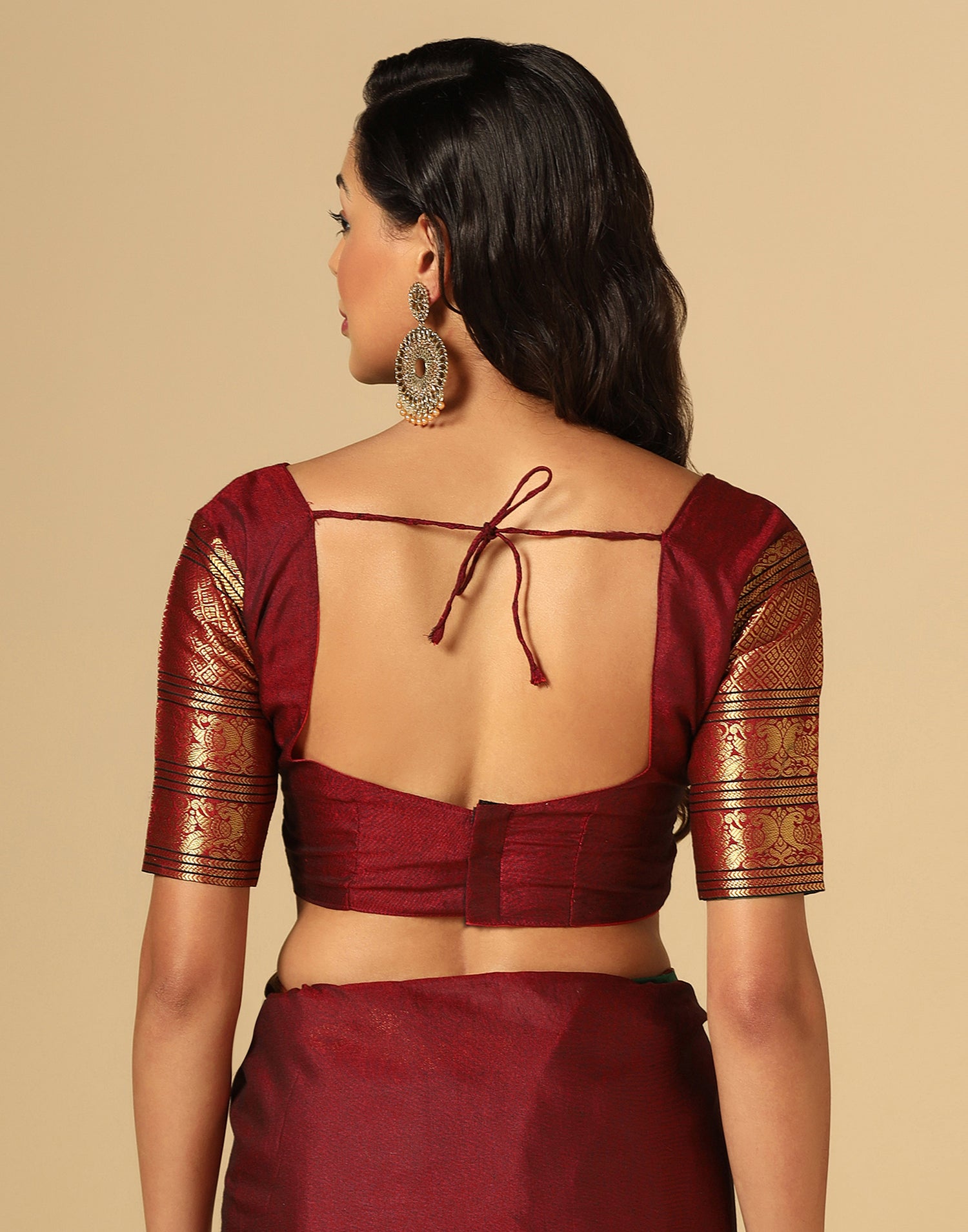 Maroon Silk Woven Saree | Leemboodi