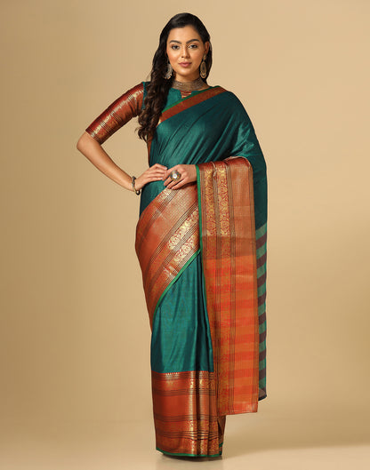 Green Silk Woven Saree | Leemboodi