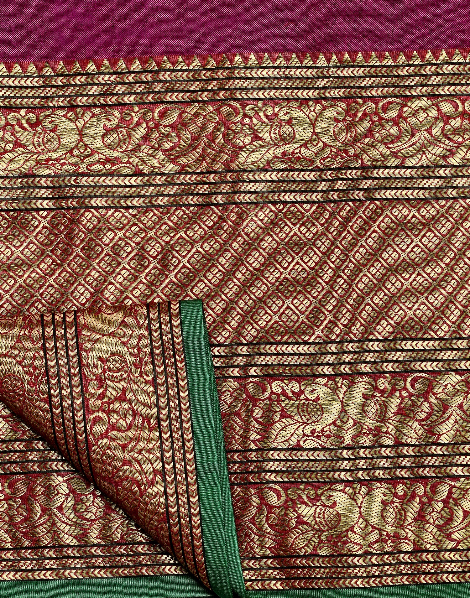 Rani Pink Silk Woven Saree | Leemboodi