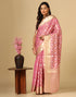 Light Pink & Gold Silk Jacquard Saree | Leemboodi