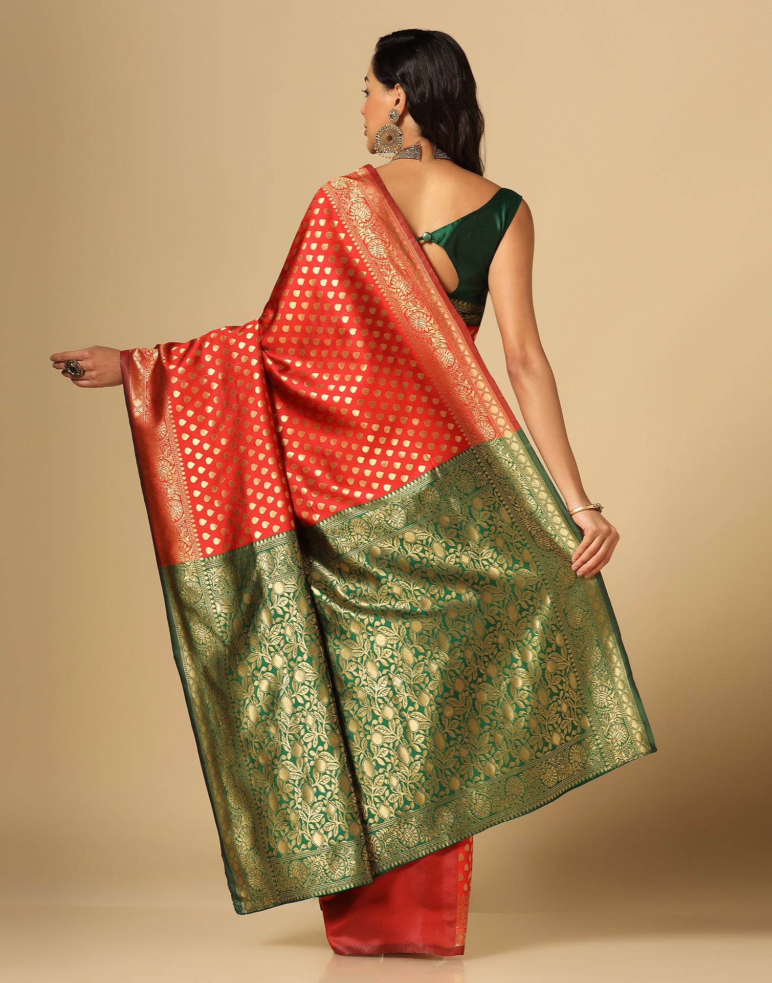 Red Banarasi Silk Saree | Leemboodi