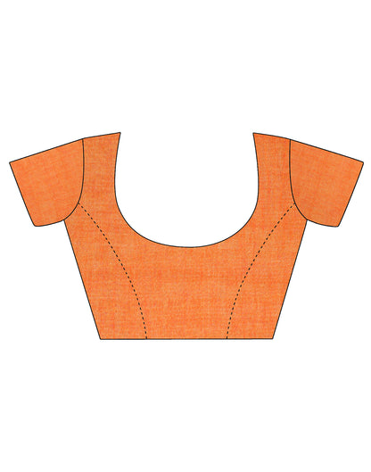 Light Orange Printed Chiffon Saree | Leemboodi