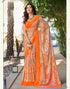 Light Orange Printed Chiffon Saree | Leemboodi