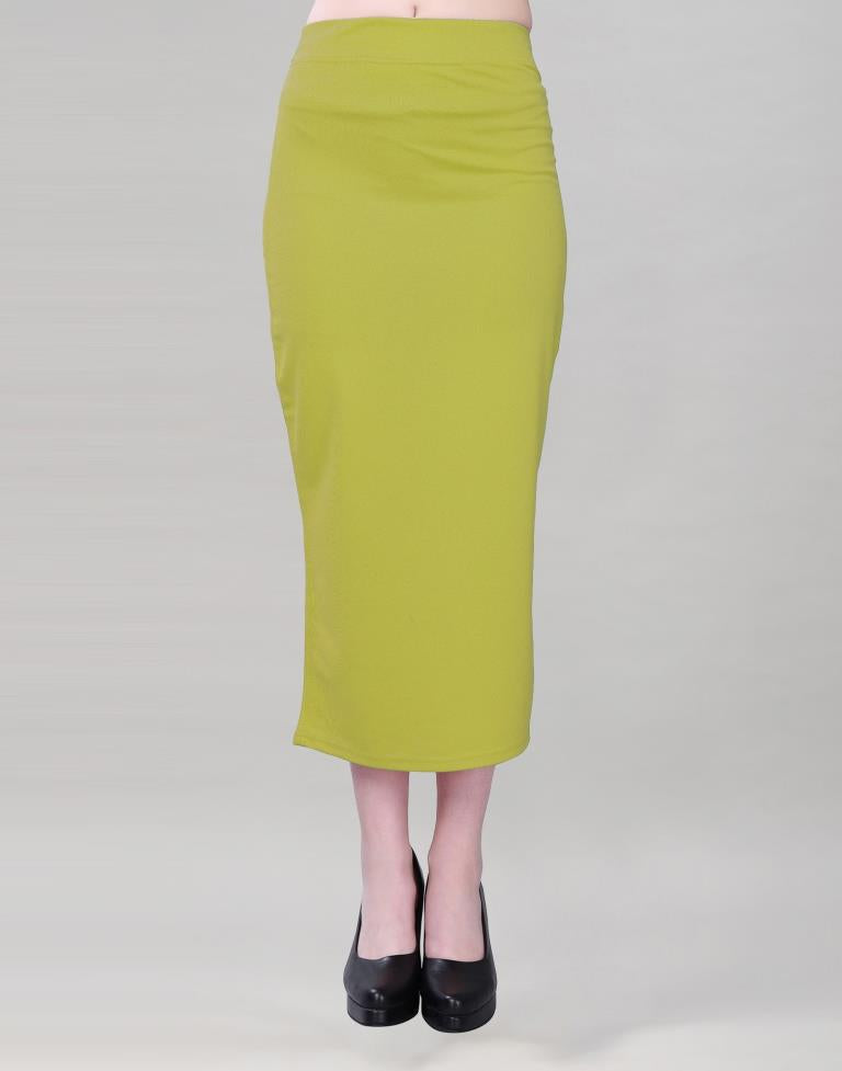 Apple Green Coloured Lycra Solid Saree Shapewear | Leemboodi