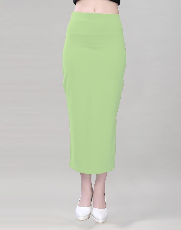 Pista Green Coloured Lycra Solid Saree Shapewear