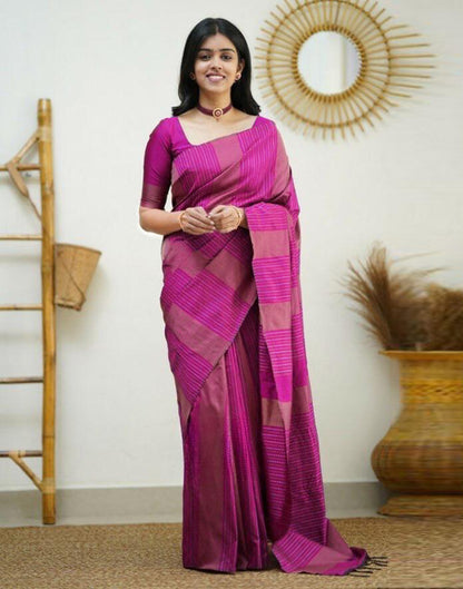 Rani Pink Kanjivaram Silk Saree | Leemboodi