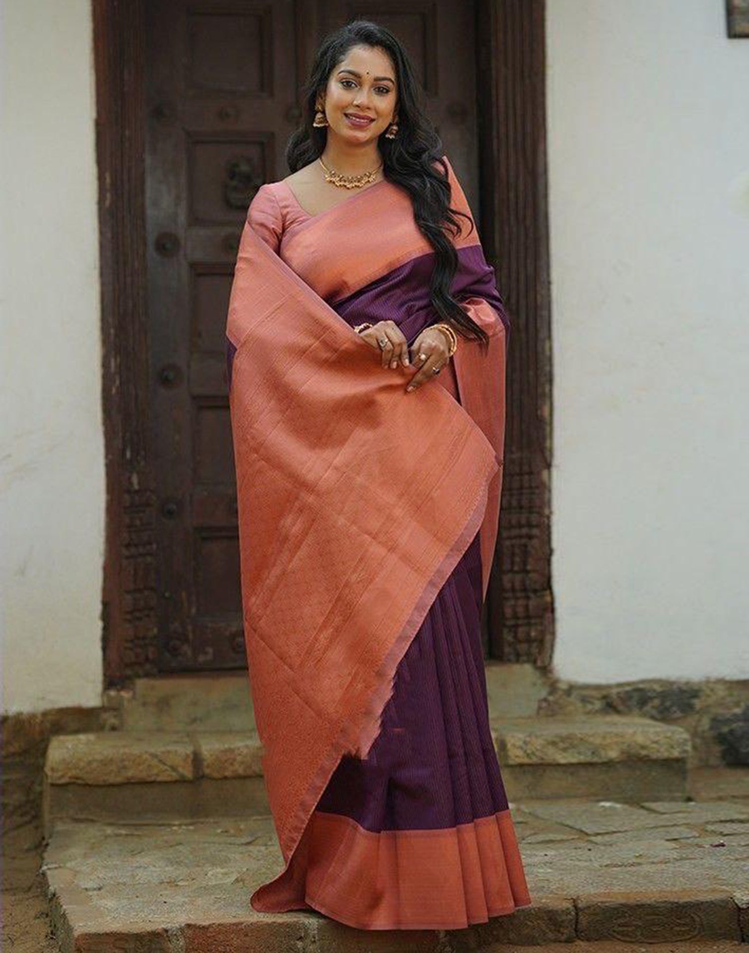 Wine Self Woven Silk Saree | Leemboodi