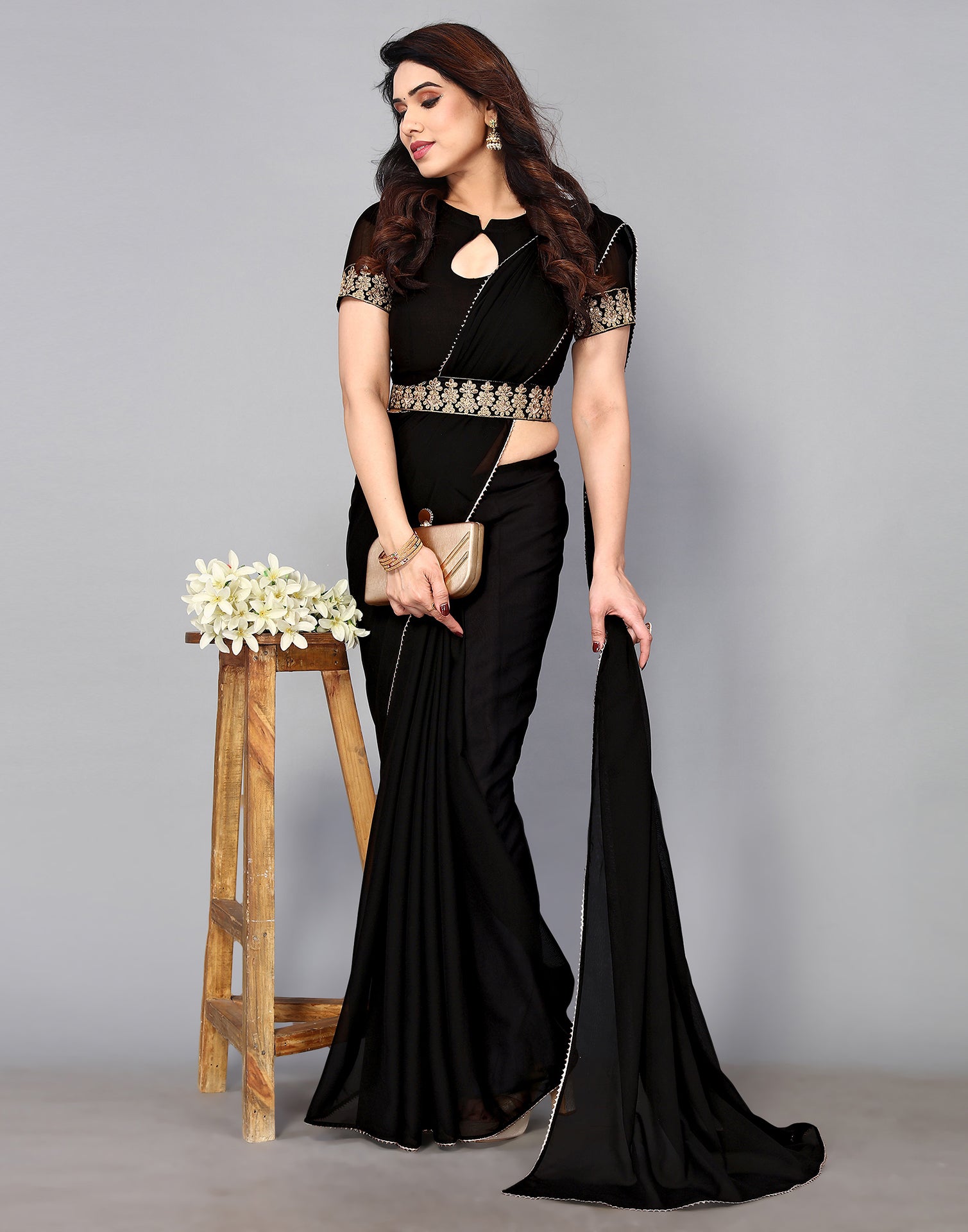 Cotton Fabric Formal Wear Plain Church Father Gown with Black Girdle at Rs  1400 in New Delhi