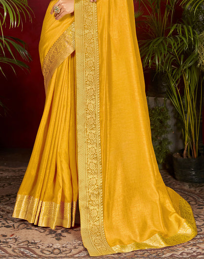 Yellow Plain Silk Saree | Leemboodi