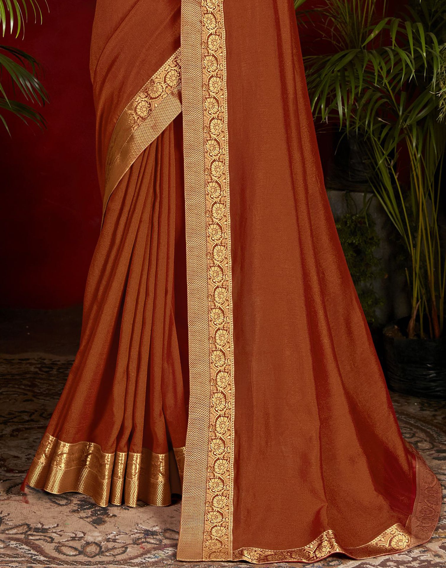 Buy Anushree sarees Dyed Bollywood Art Silk Orange Sarees Online @ Best  Price In India | Flipkart.com