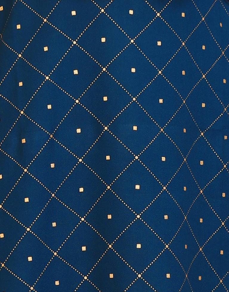 Favourable Navy Blue Coloured Foil Printed Rayon Kurti | Leemboodi