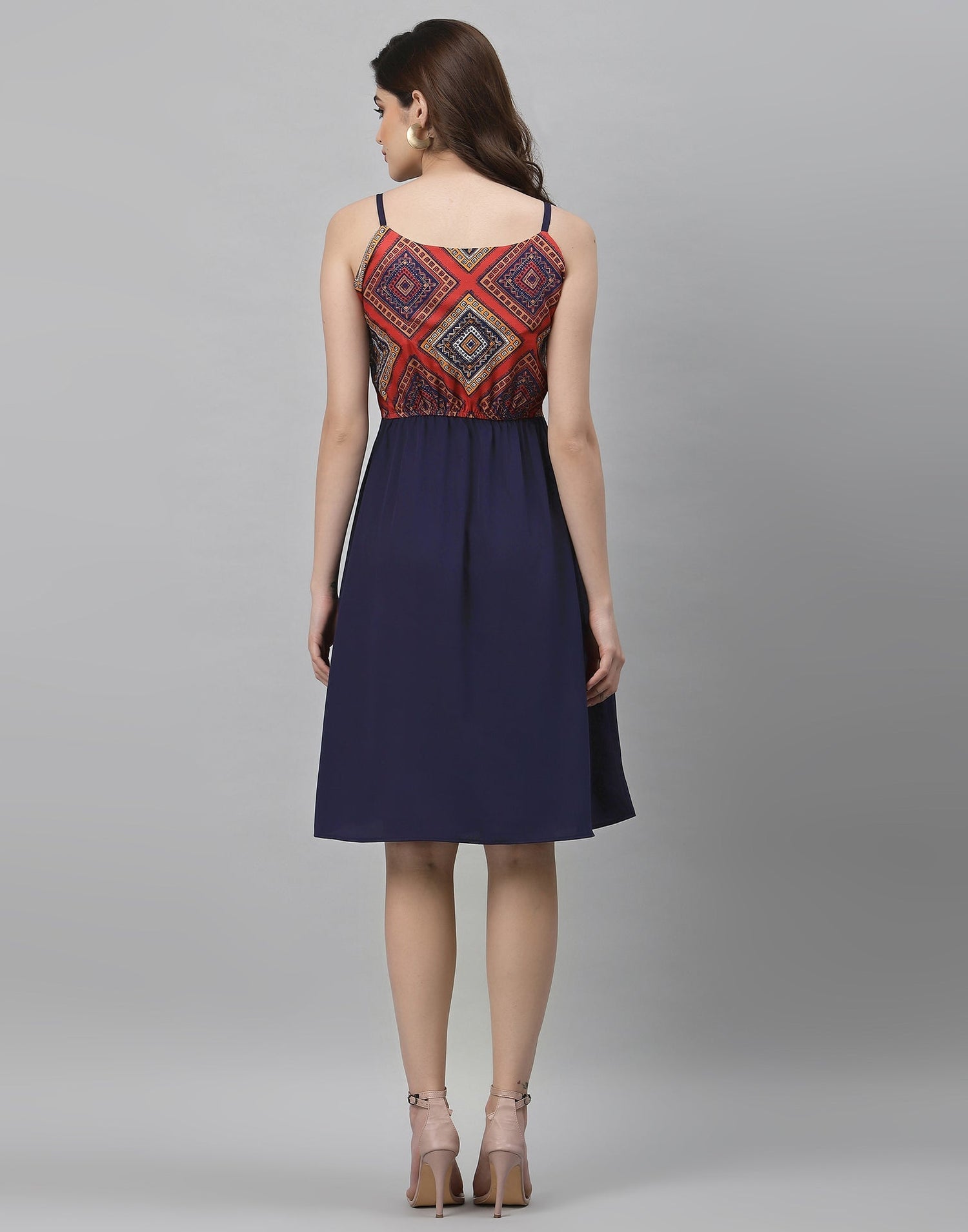 Blue A-line Dress | Leemboodi