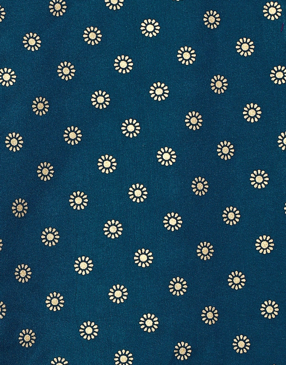 Teal Blue Coloured Rayon Foil Printed Palazzo | Leemboodi