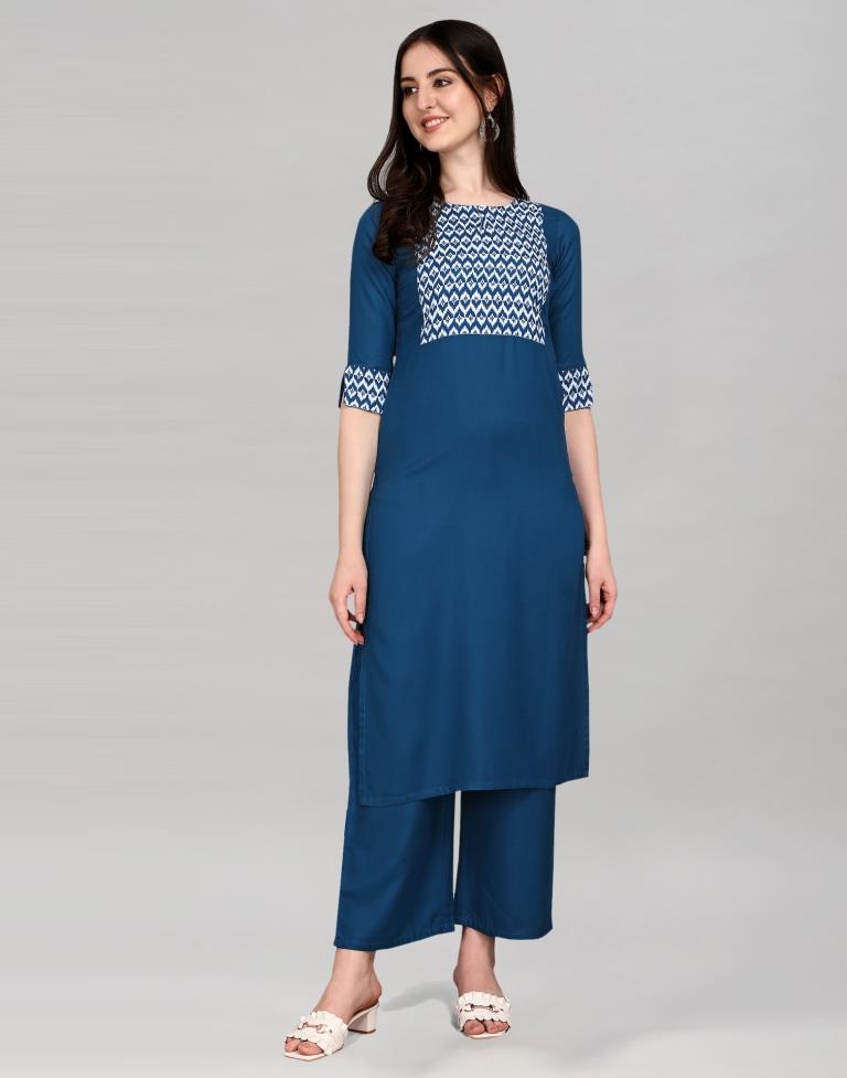 Blue Printed Kurti | Leemboodi