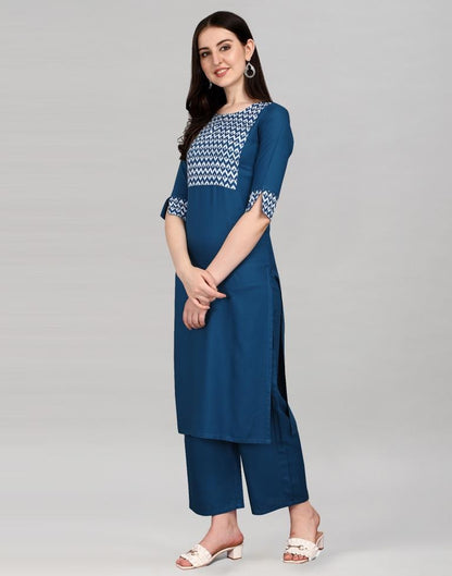 Blue Printed Kurti | Leemboodi