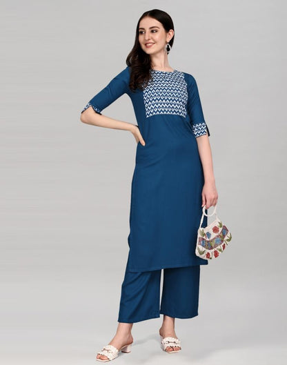 Blue Printed Kurti | Leemboodi