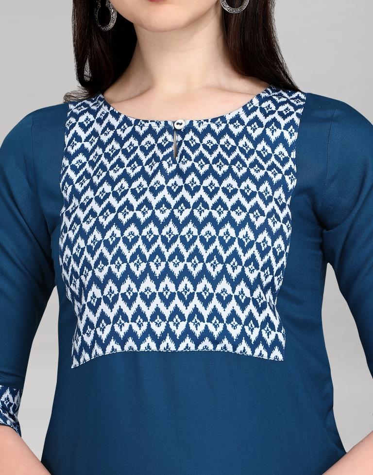 Blue Printed Kurti | Leemboodi