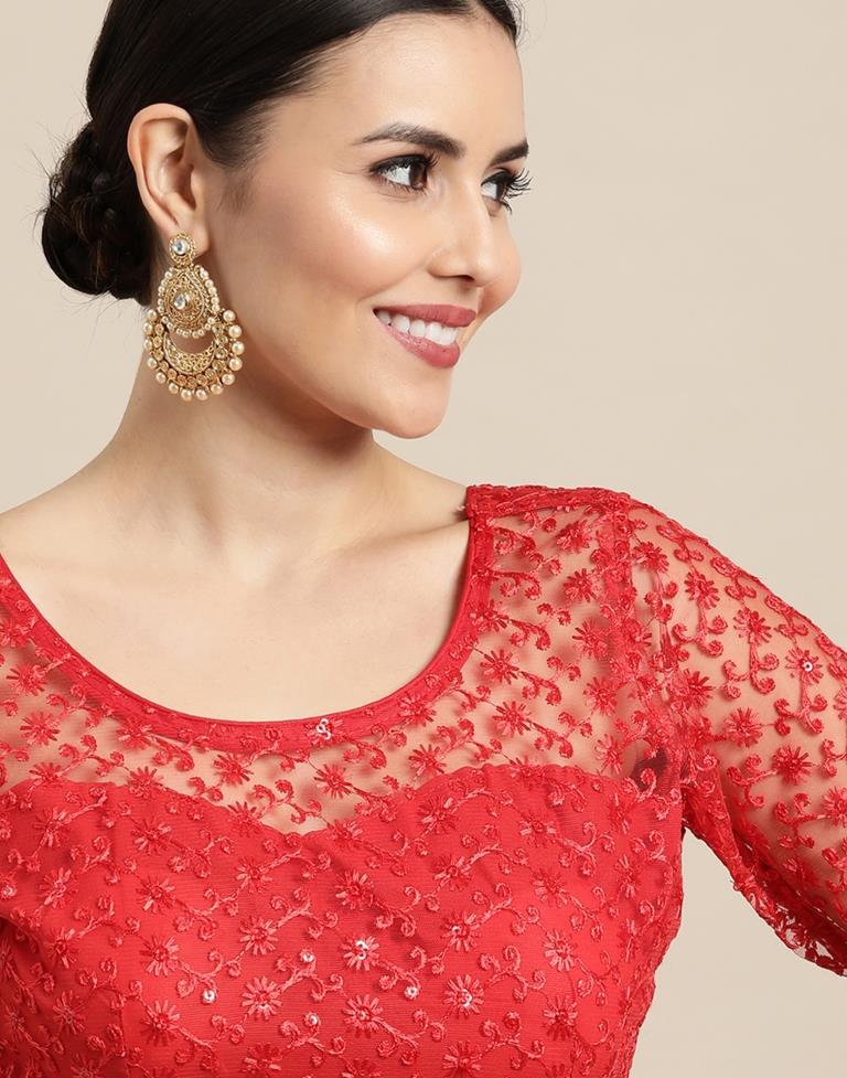 Red Net Blouse Leemboodi