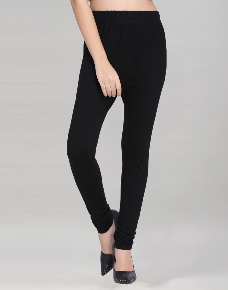 Plain black shop cotton leggings