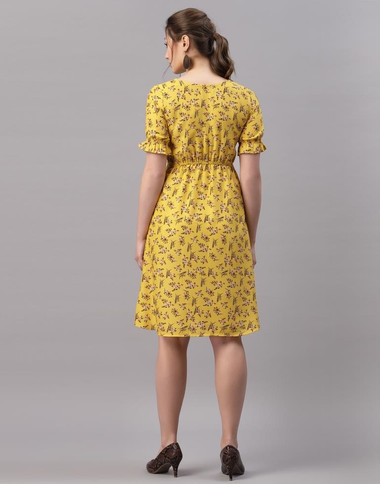 Mustared Printed Dress | Leemboodi