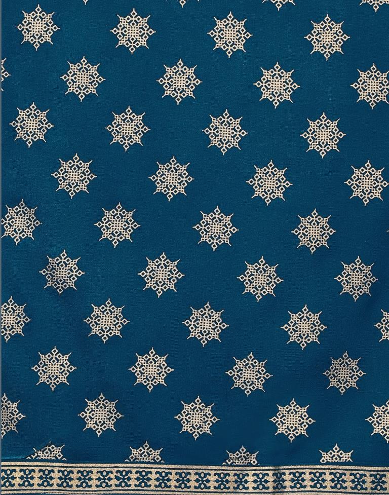 Blue Printed Kurta Palazzo Set | Leemboodi