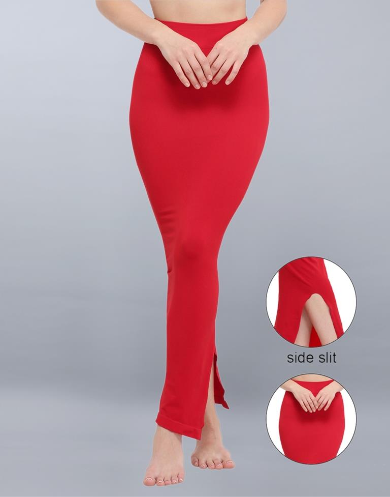 Flamboyant Red Coloured Dyed Knitted Viscose Spandex Shapewear | Leemboodi