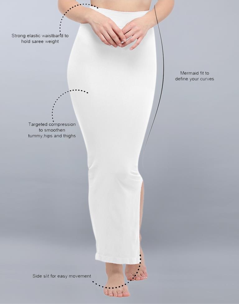 Talismanic White Coloured Dyed Knitted Viscose Spandex Shapewear | Leemboodi