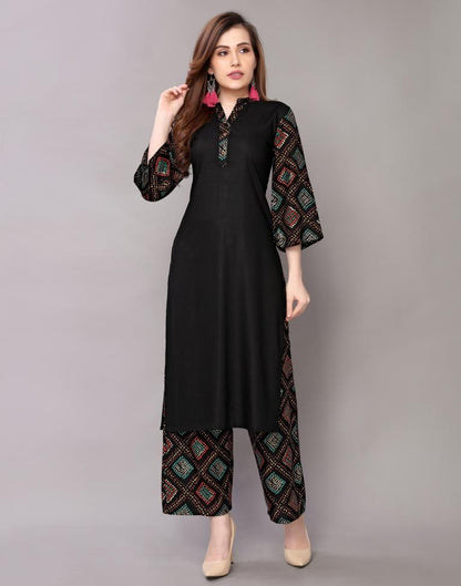 Maroon Printed Kurta Palazzo Set | Leemboodi