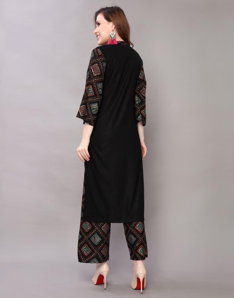 Maroon Printed Kurta Palazzo Set | Leemboodi