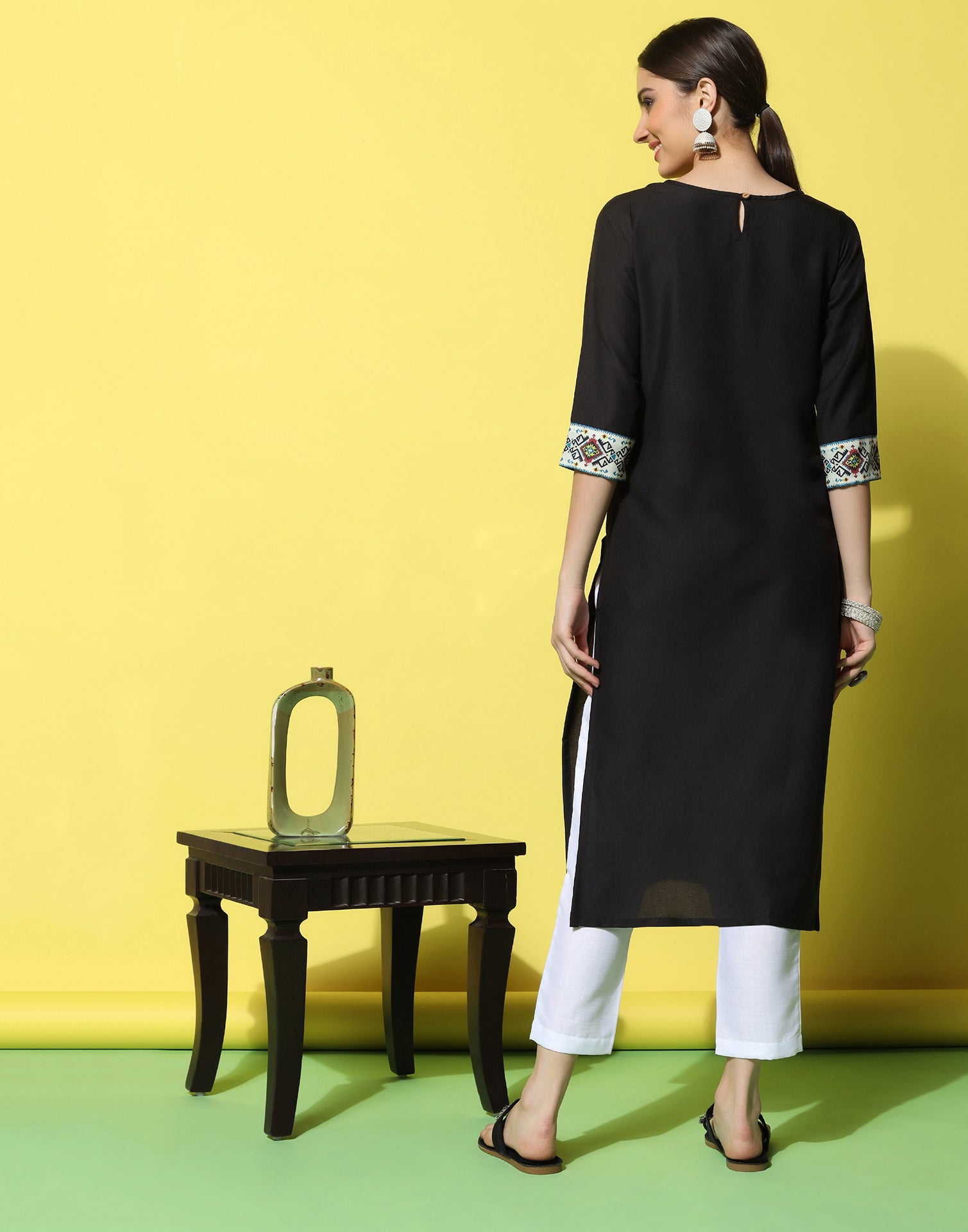 Black Printed Kurti Leemboodi